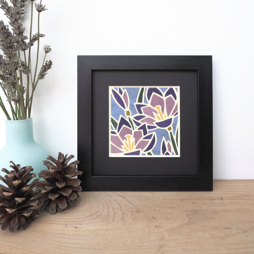 crocus flower framed giclee print