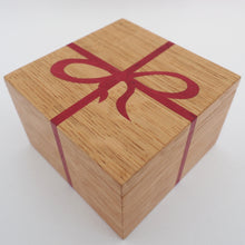 Load image into Gallery viewer, claret red ribbon marquetry wooden trinket box