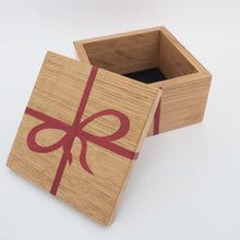Load image into Gallery viewer, claret red ribbon marquetry wooden trinket box