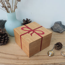 Load image into Gallery viewer, claret red ribbon marquetry wooden trinket box
