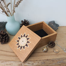 Load image into Gallery viewer, purple geometric marquetry wooden trinket box