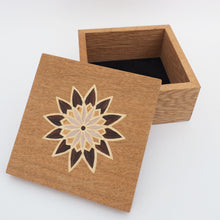 Load image into Gallery viewer, purple geometric marquetry wooden trinket box