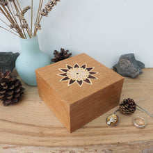 Load image into Gallery viewer, purple geometric marquetry wooden trinket box