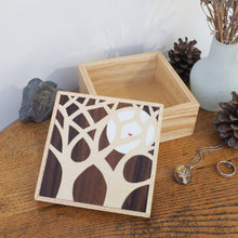 Load image into Gallery viewer, Tree and Moon with Little Bird Wooden Trinket Box