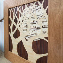 Load image into Gallery viewer, Trees in the Moonlight Marquetry Wall Hanging