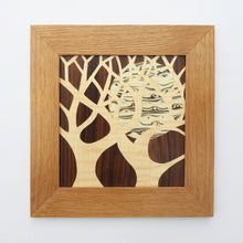 Load image into Gallery viewer, Trees in the Moonlight Marquetry Wall Hanging