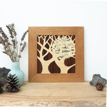 Load image into Gallery viewer, Trees in the Moonlight Marquetry Wall Hanging