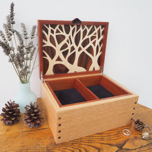Load image into Gallery viewer, open wooden jewellery box