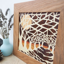 Load image into Gallery viewer, Winter Tree Tunnel Marquetry Wall Hanging