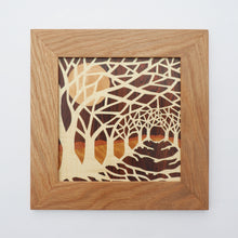 Load image into Gallery viewer, Winter Tree Tunnel Marquetry Wall Hanging