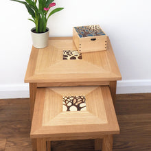 Load image into Gallery viewer, nest of oak coffee tables