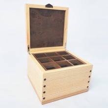 Load image into Gallery viewer, open wooden jewellery box