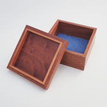 Load image into Gallery viewer, Blue Japanese inspired Pattern Sapele Trinket Box