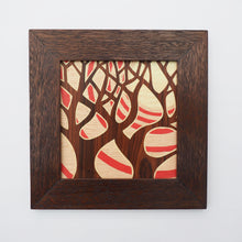 Load image into Gallery viewer, Coral skies marquetry trees wall art