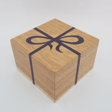 Load image into Gallery viewer, purple ribbon marquetry wooden trinket box
