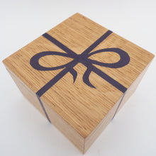 Load image into Gallery viewer, purple ribbon marquetry wooden trinket box
