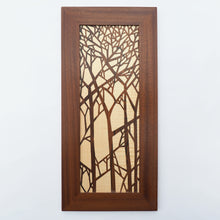 Load image into Gallery viewer, Silhouette of Trees Marquetry Wall Hanging