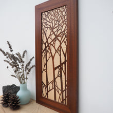 Load image into Gallery viewer, Silhouette of Trees Marquetry Wall Hanging