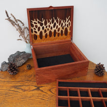 Load image into Gallery viewer, Open autumn trees wooden jewellery box