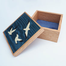 Load image into Gallery viewer, seagulls marquetry wooden trinket box