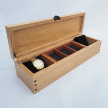 Load image into Gallery viewer, open wooden jewellery and watch box