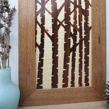 Load image into Gallery viewer, Silver Birch Trees Marquetry Wall Hanging
