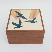 Load image into Gallery viewer, Sunrise Birds Marquetry Sapele Trinket Box