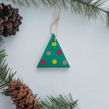 Load image into Gallery viewer, Wooden Marquetry Christmas Tree Decorations