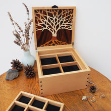 Load image into Gallery viewer, open wooden jewellery box