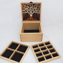 Load image into Gallery viewer, open wooden jewellery box