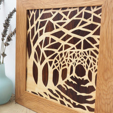 Load image into Gallery viewer, Tree Tunnel Silhouette Marquetry Wall Hanging