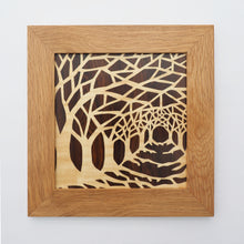 Load image into Gallery viewer, Tree Tunnel Silhouette Marquetry Wall Hanging