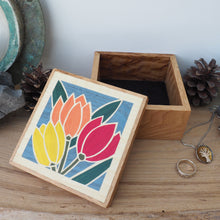 Load image into Gallery viewer, Tulips Wooden Trinket Box