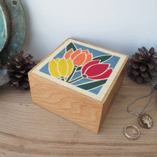 Load image into Gallery viewer, Tulips Wooden Trinket Box