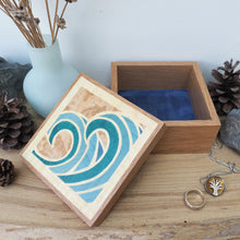 Load image into Gallery viewer, Turquoise Waves Wooden Trinket Box
