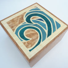 Load image into Gallery viewer, Turquoise Waves Wooden Trinket Box