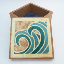 Load image into Gallery viewer, Turquoise Waves Wooden Trinket Box