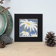 Load image into Gallery viewer, unframed daisy giclee print with black mount