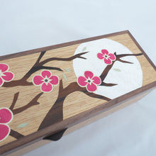 Load image into Gallery viewer, cherry blossom marquetry wooden jewellery and watch box 
