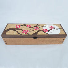 Load image into Gallery viewer, cherry blossom marquetry wooden jewellery and watch box