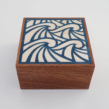 Load image into Gallery viewer, Blue Waves Wooden Trinket Box
