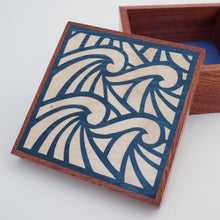 Load image into Gallery viewer, Blue Waves Wooden Trinket Box