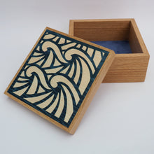 Load image into Gallery viewer, Blue Waves Wooden Trinket Box
