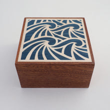 Load image into Gallery viewer, Blue Waves Wooden Trinket Box