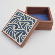 Load image into Gallery viewer, Blue Waves Wooden Trinket Box