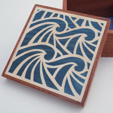 Load image into Gallery viewer, Blue Waves Wooden Trinket Box