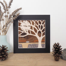 Load image into Gallery viewer, welsh mountain and tree giclee print with black mount