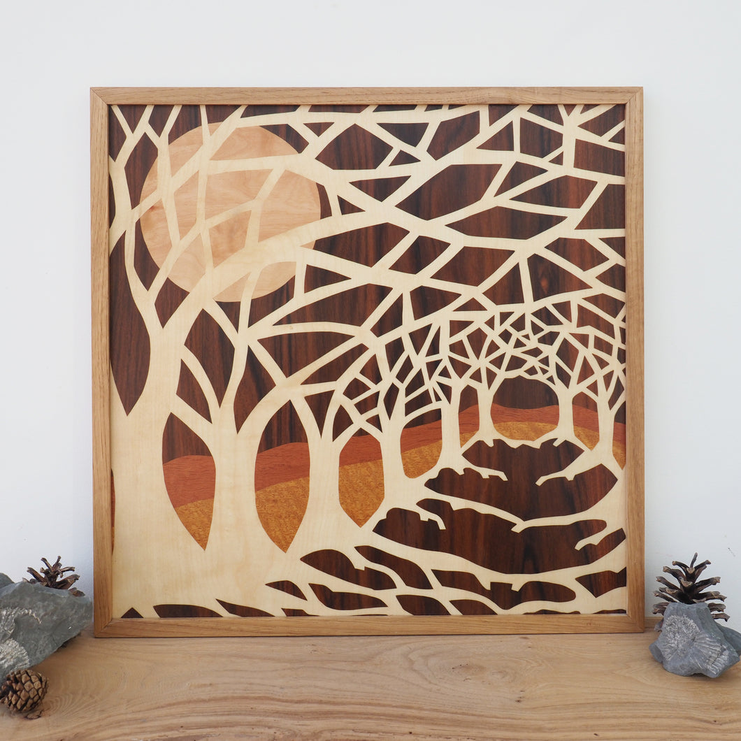 'Evening Walk' Large Marquetry Wall Art