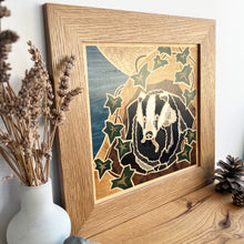 Load image into Gallery viewer, Badger Marquetry Wall Hanging
