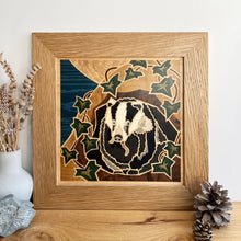 Load image into Gallery viewer, Badger Marquetry Wall Hanging
